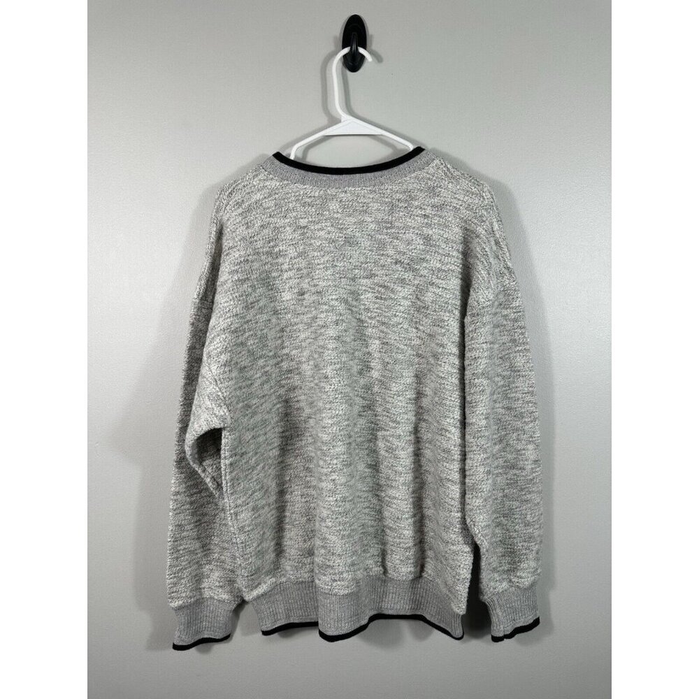 Art Unlimited Sweater shirt Mens Large Gray Aztec Nub Wolf Sweatshirt V Neck‎ - Picture 2 of 13